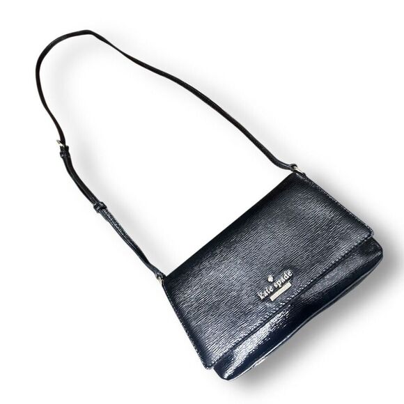 Kate Spade New York Cedar Street Patent Aster Crossbody Bag Black - Picture 8 of 14